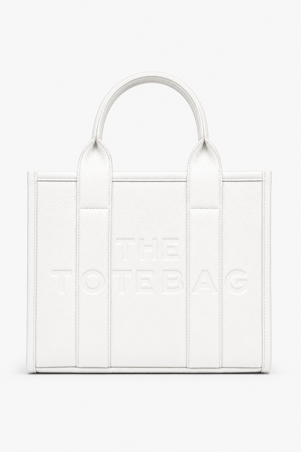 Faux Leather Medium Tote Bag White