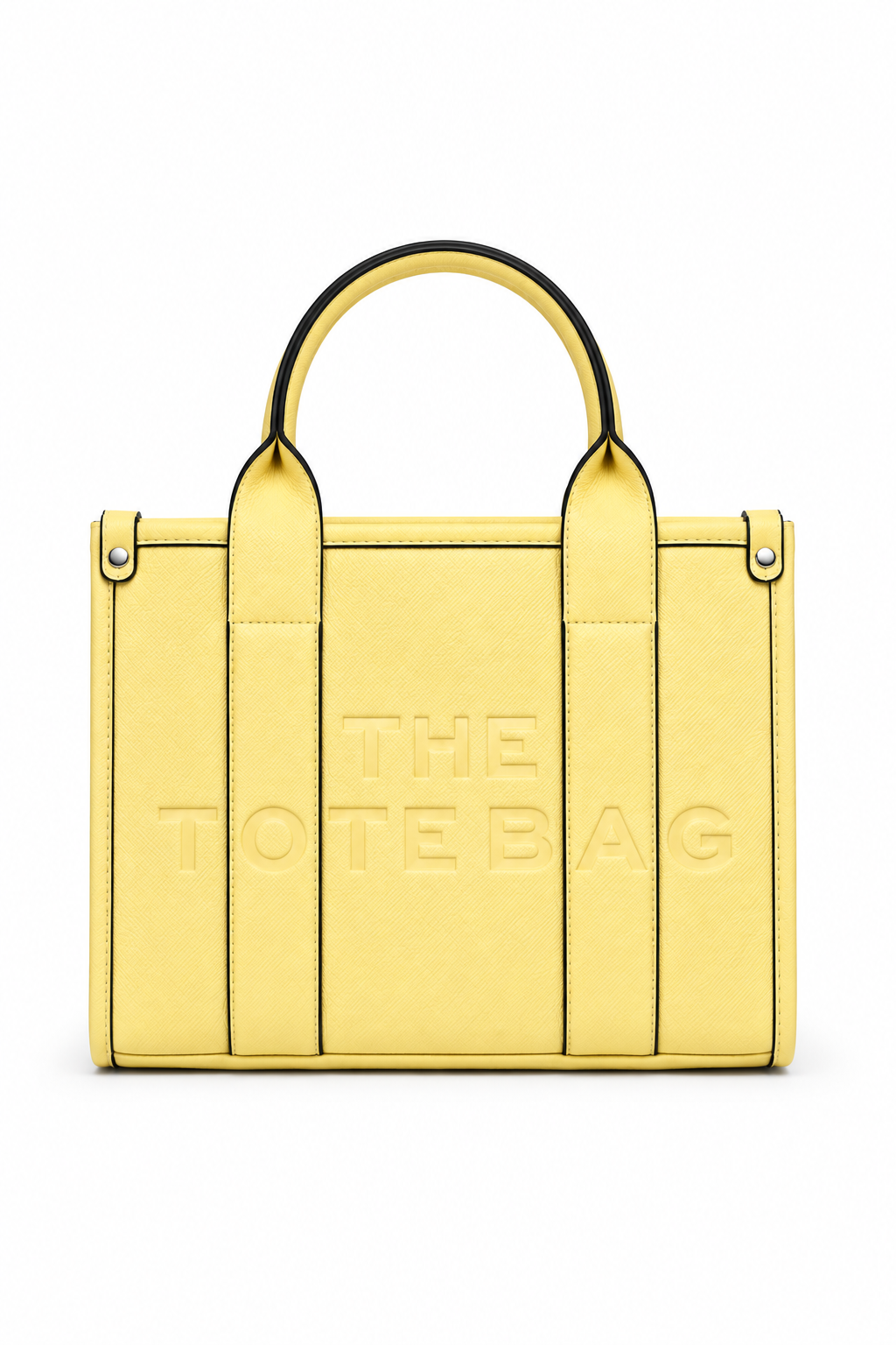 Faux Leather Medium Tote Bag Yellow