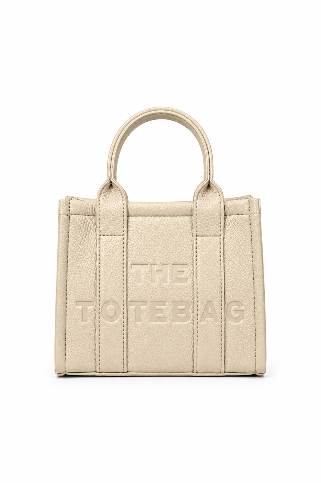 Faux Leather Mini Tote Bag Beige