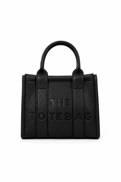 Faux Leather Mini Tote Bag Black