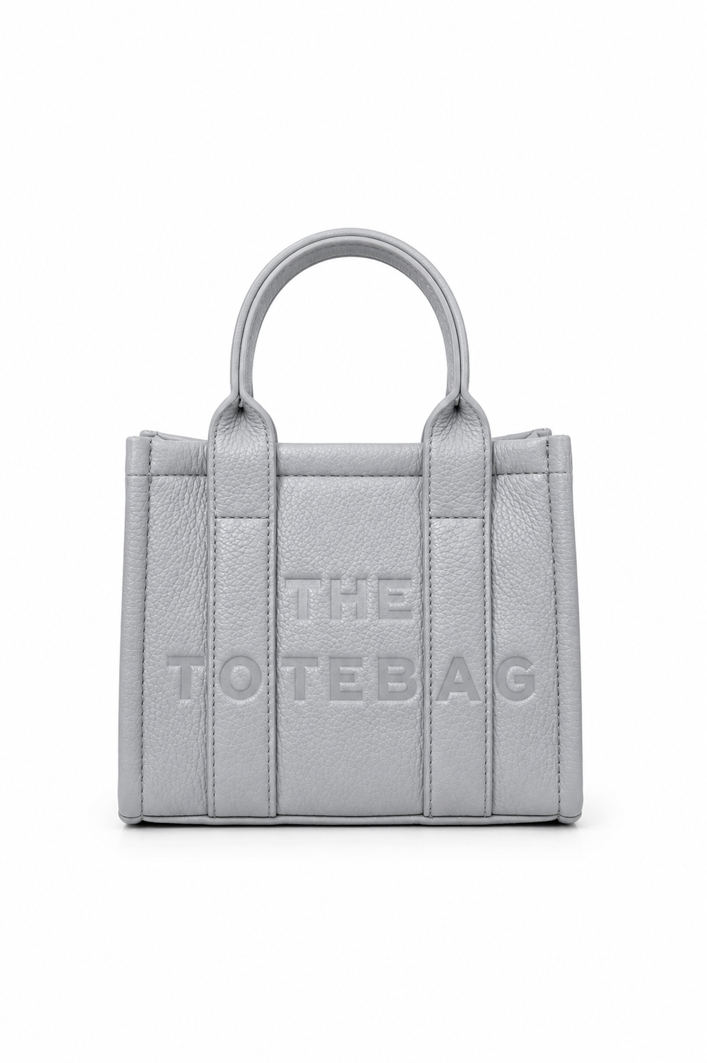 Faux Leather Mini Tote Bag Grey