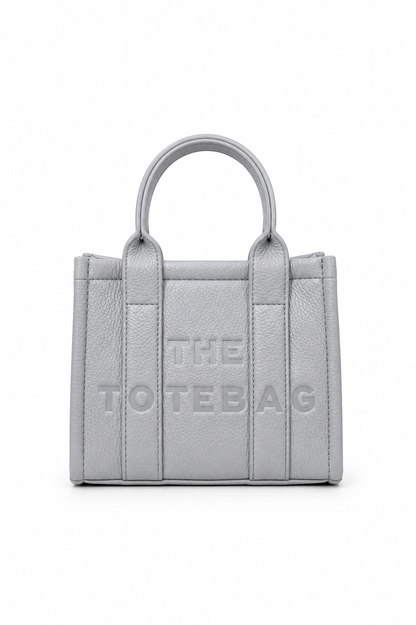 Faux Leather Mini Tote Bag Grey