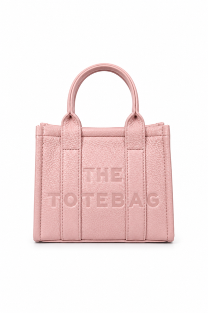 Faux Leather Mini Tote Bag Pink