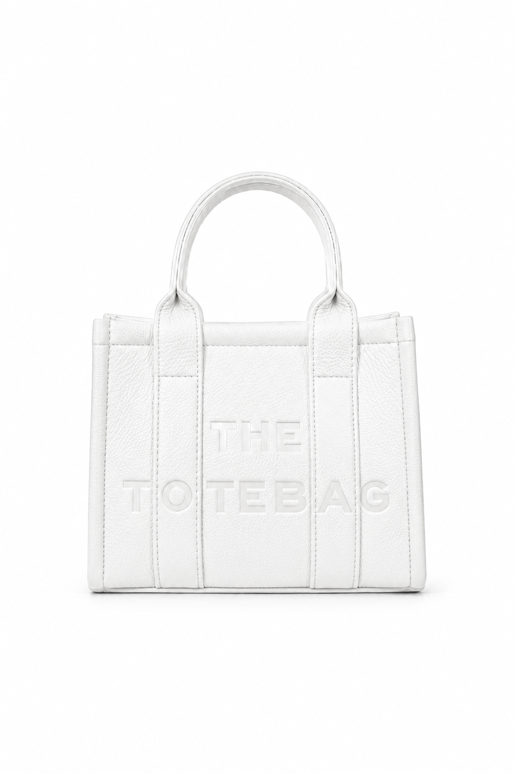 Faux Leather Mini Tote Bag White