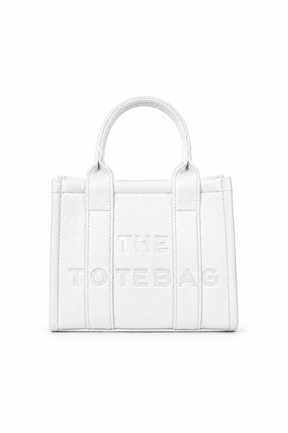 Faux Leather Mini Tote Bag White