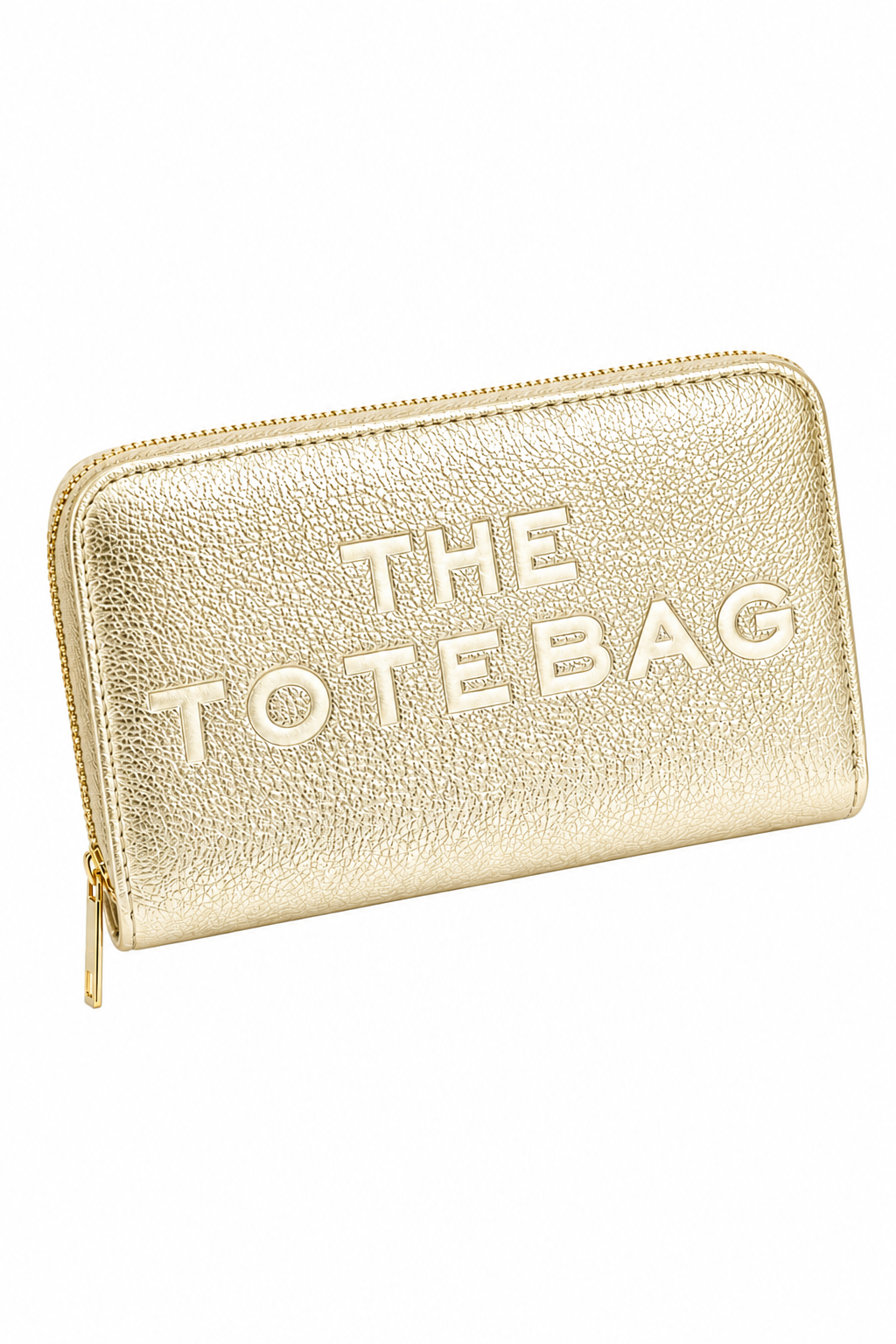 Faux Leather Tote Bag Purse Metallic Gold
