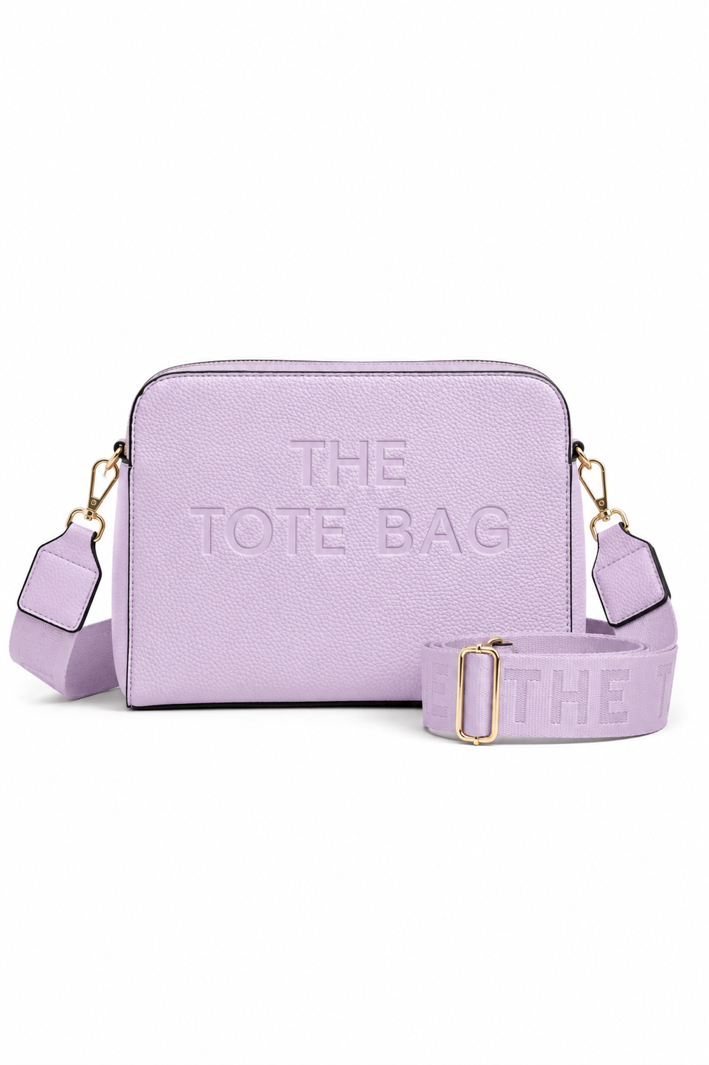 Faux Leather Triple Compartment Everyday Crossbody Tote Bag Lilac