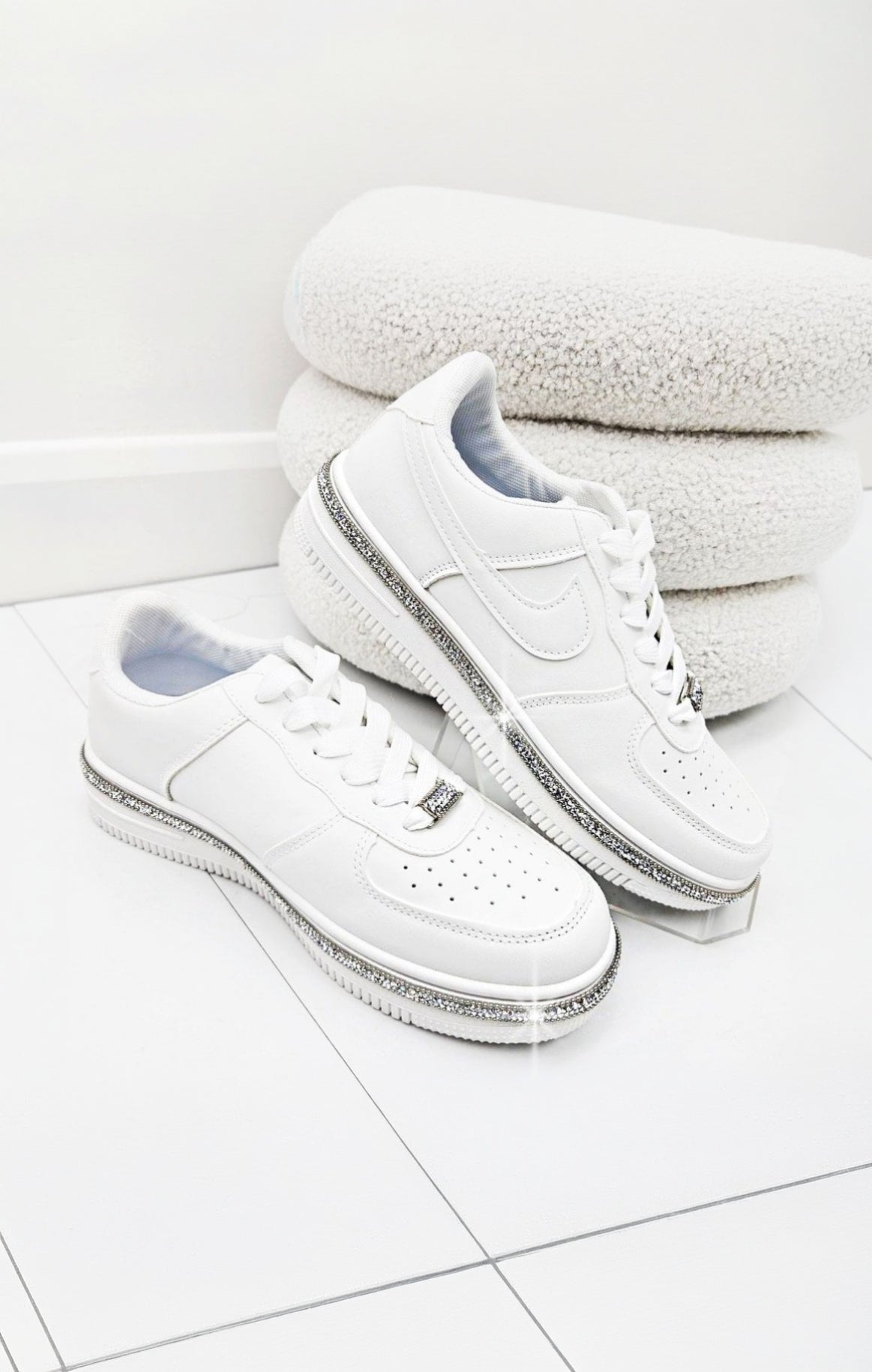 Crystal Trim Sporty Trainers White