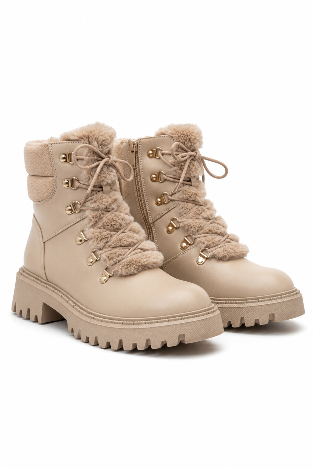Fur Couture Ankle Boots Mocha