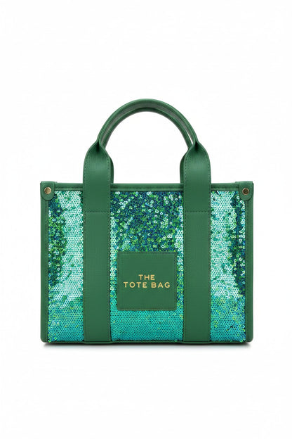 Glitter Twinkle Medium Tote Bag Peacock Green