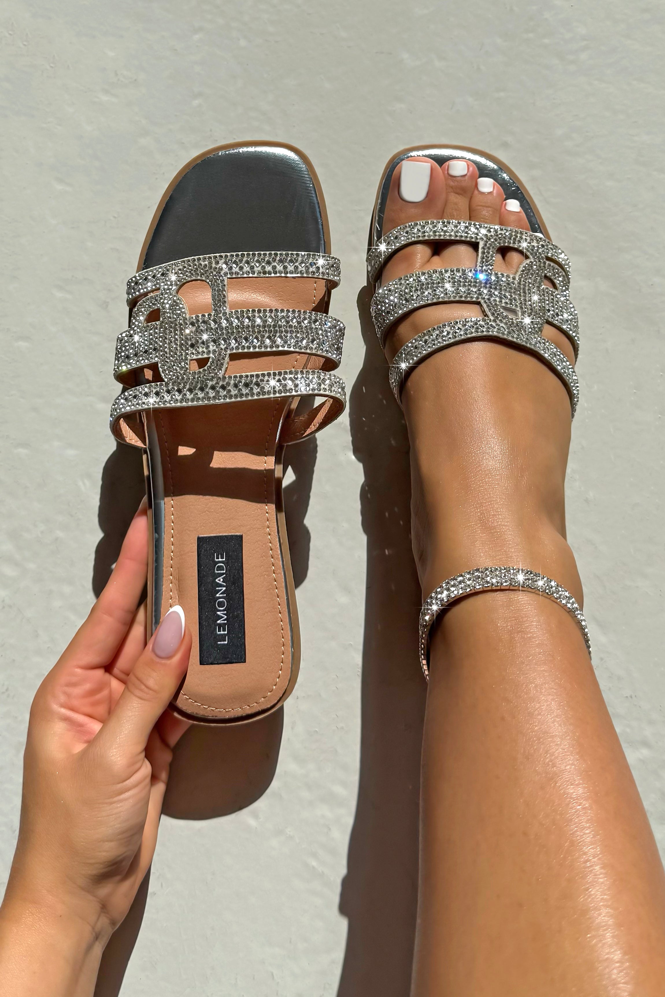 Crystal Coastline Sliders Silver