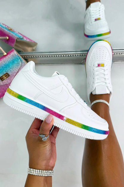 Crystal Trim Sporty Trainers Rainbow