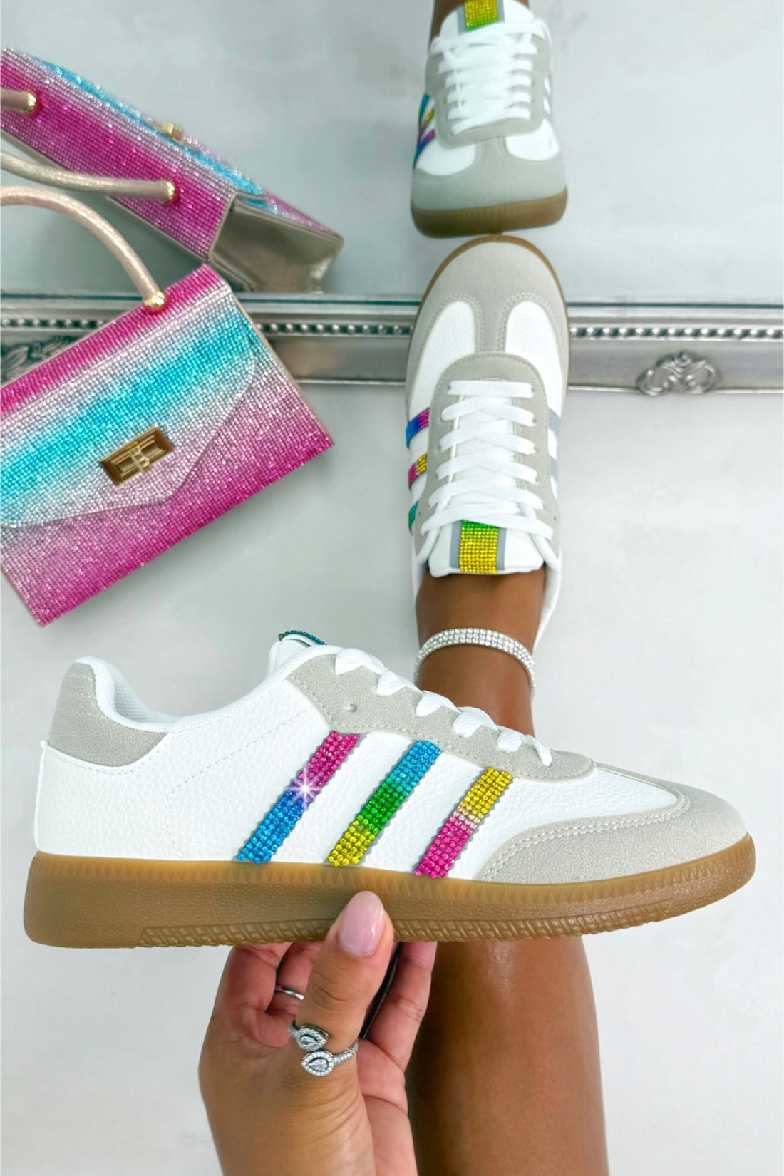 Crystal Stripe Simba Trainers Limited Edition Rainbow