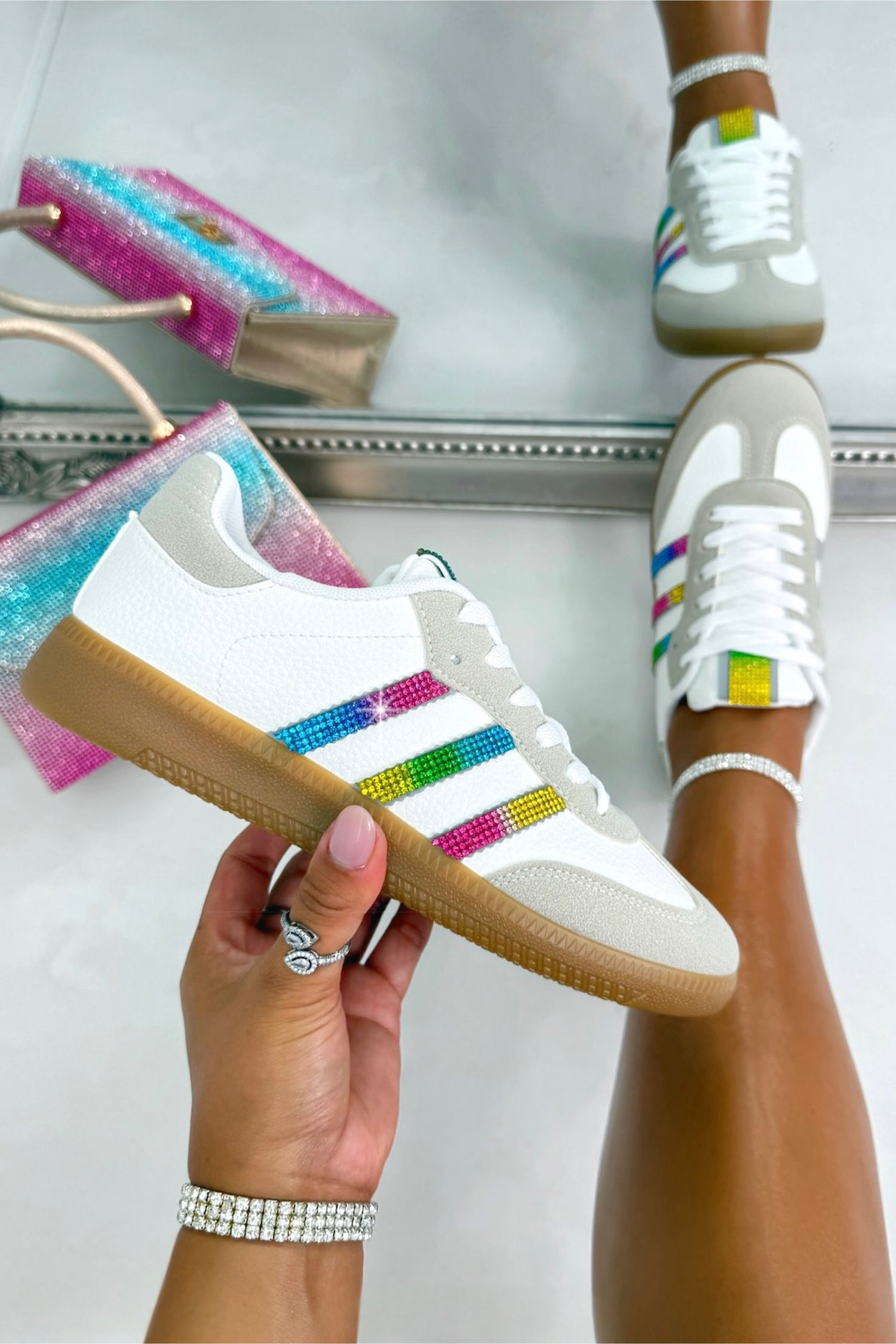 Crystal Stripe Simba Trainers Limited Edition Rainbow