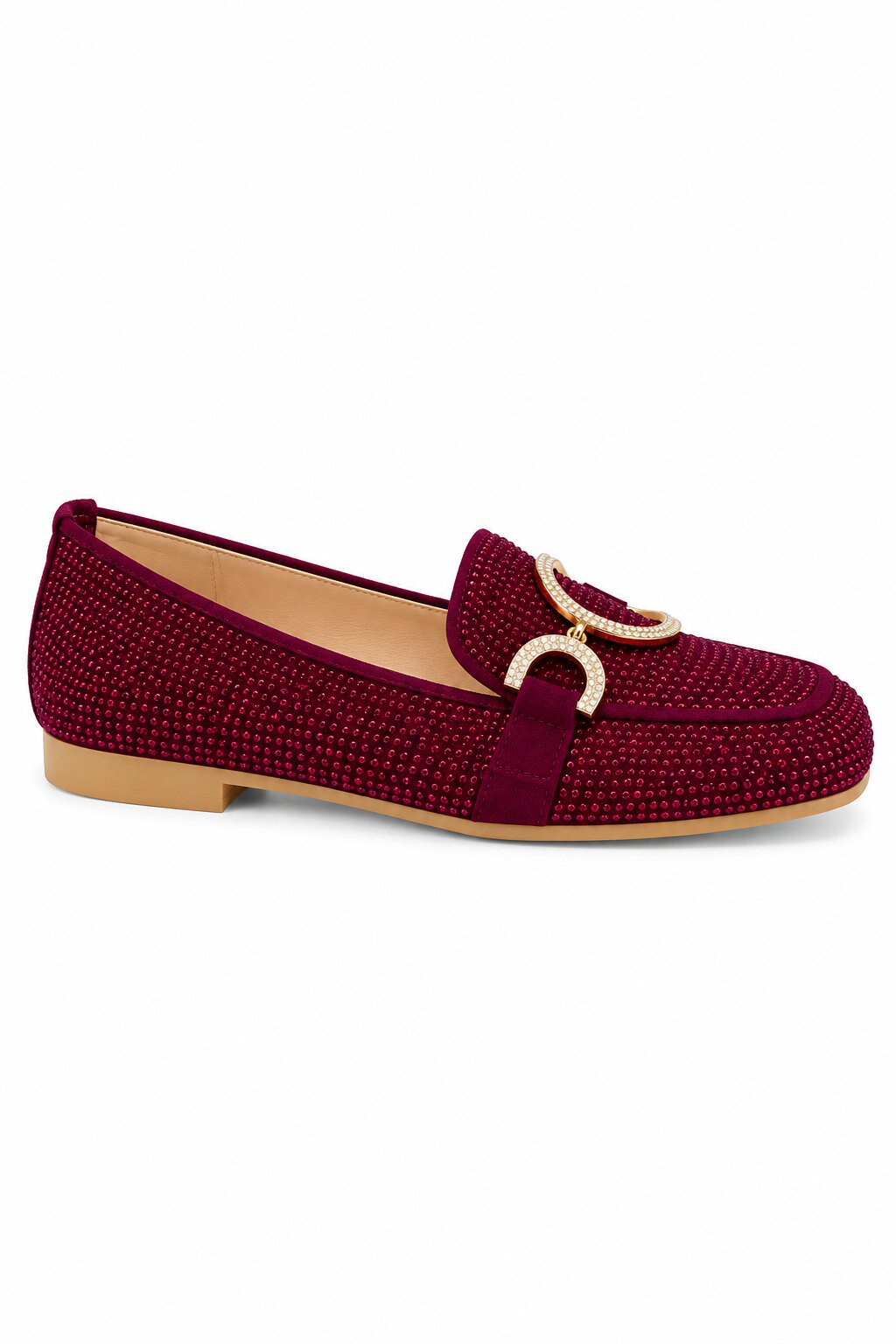 Crystal Imperial Suede Loafers Limited Edition Burgundy