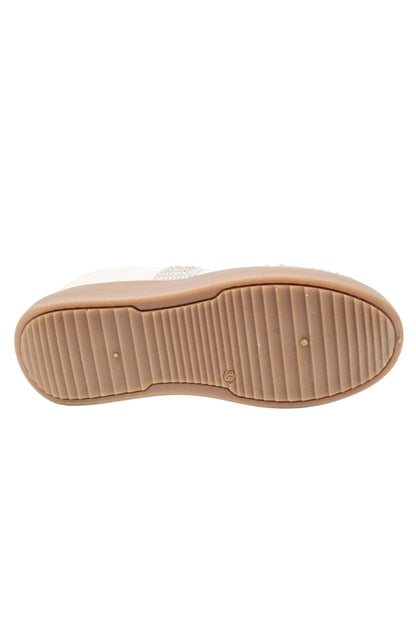 Crystal Sprinkle Dash Trainers Nude, featuring faux suede with crystal embellishments