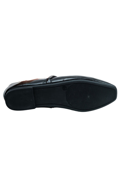 Crystal Belle Dolly Shoes Black, featuring slip-on design with elasticated crystal strap
