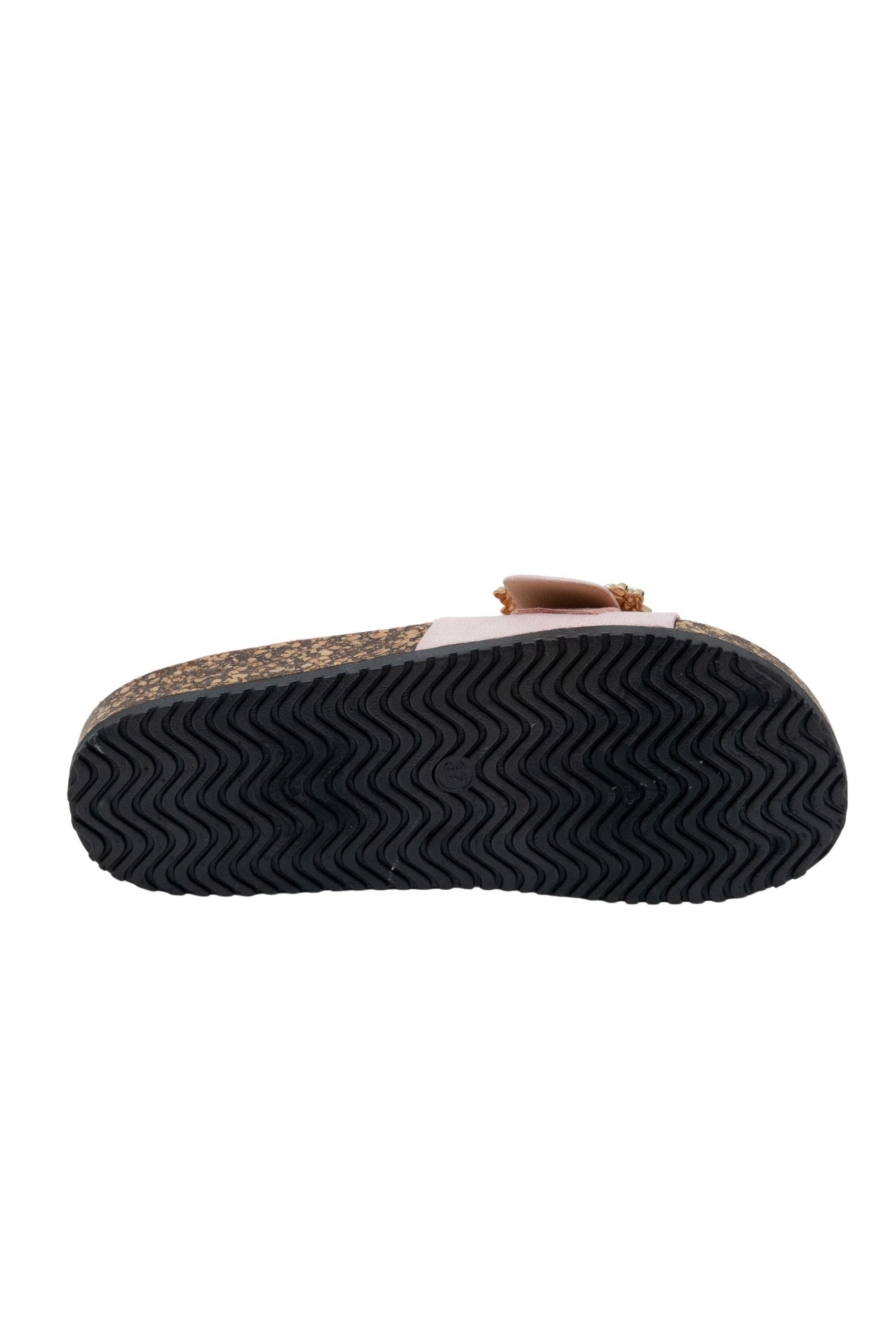 Crystal Chunky Buckle Sliders Baby Pink, featuring upper: Soft-Touch Synthetic Materials