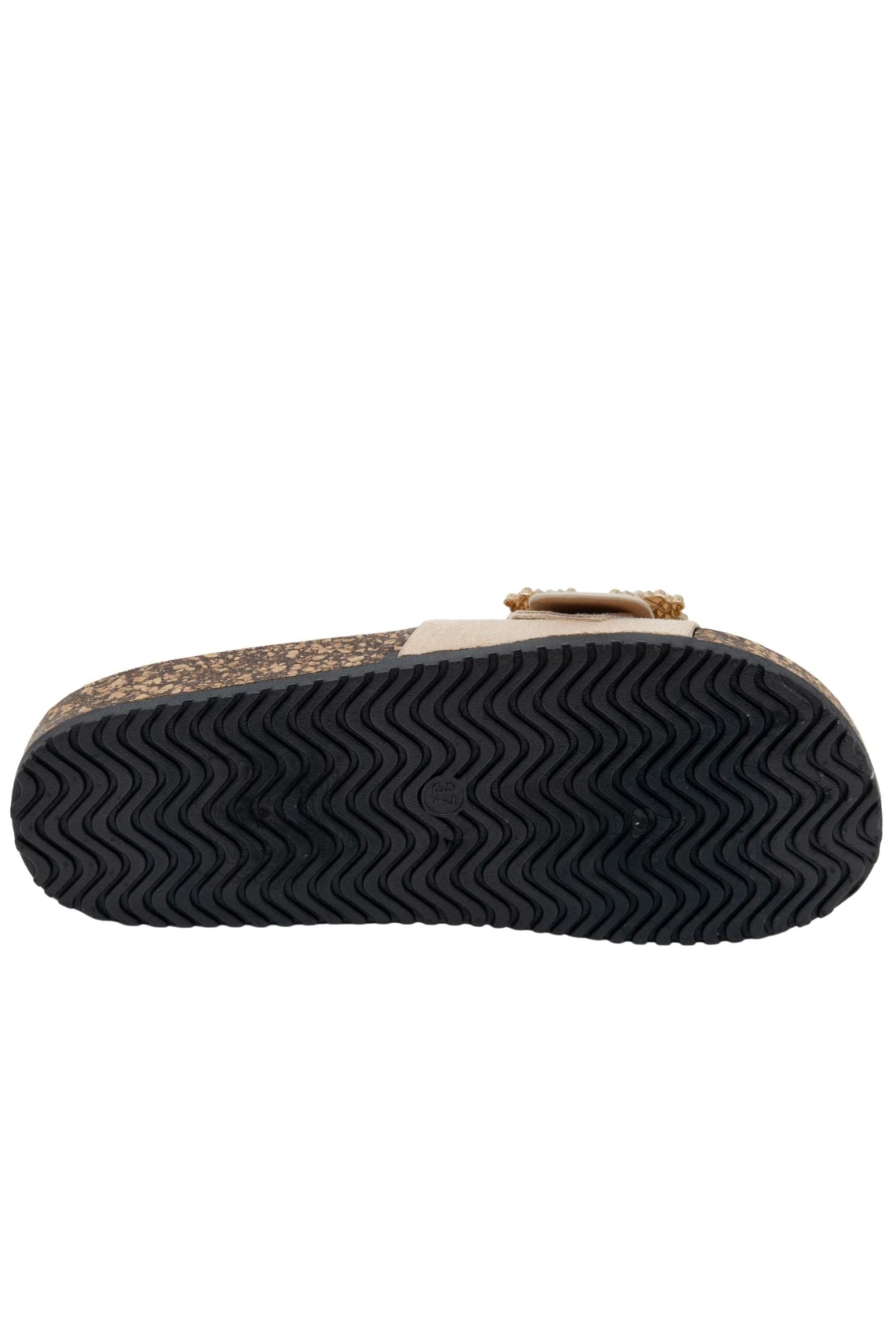 Crystal Chunky Buckle Sliders Nude, featuring upper: Soft-Touch Synthetic Materials