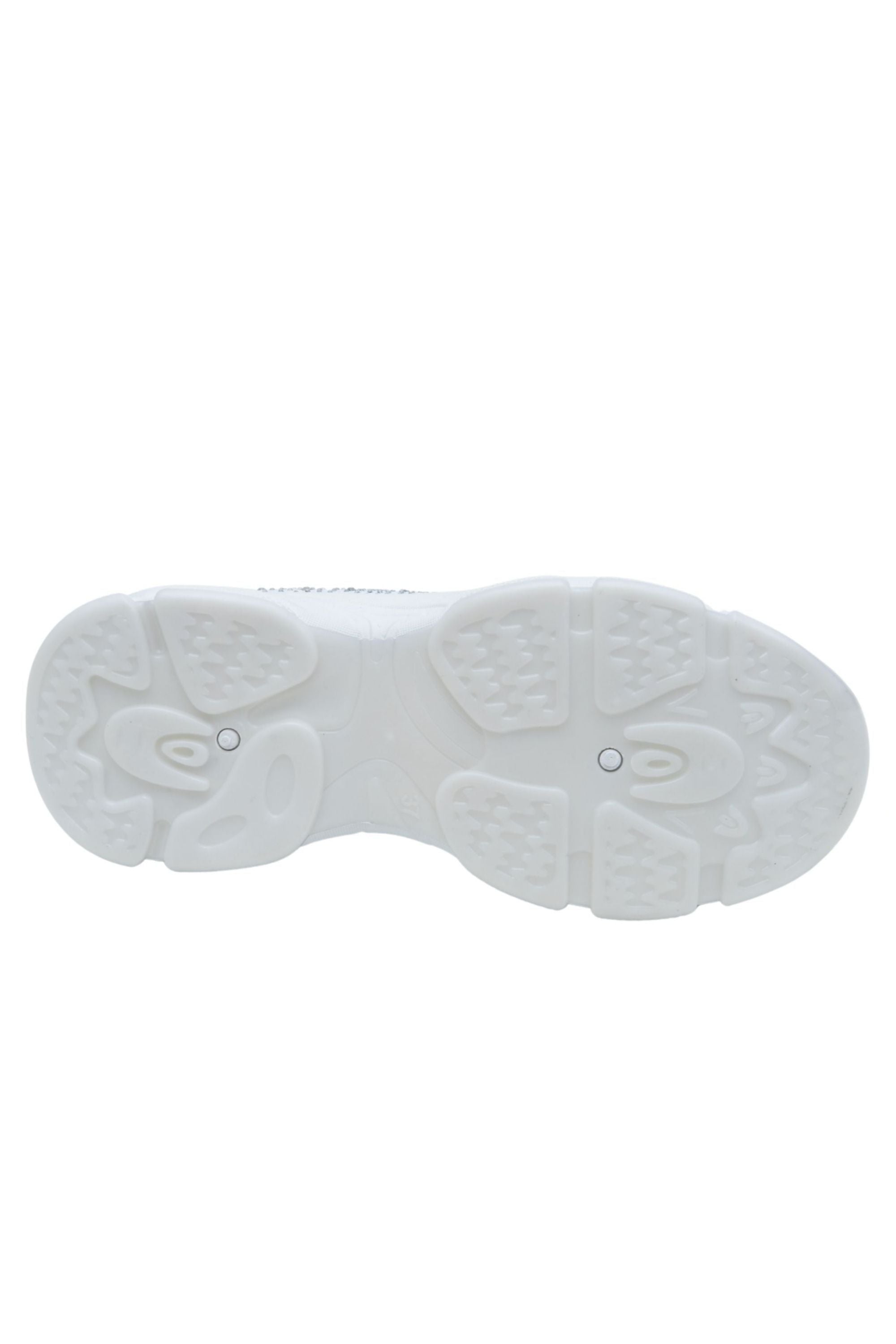 Crystal Comfort Sporty Sock Stretch Trainers White, featuring sock trainer style for comfort