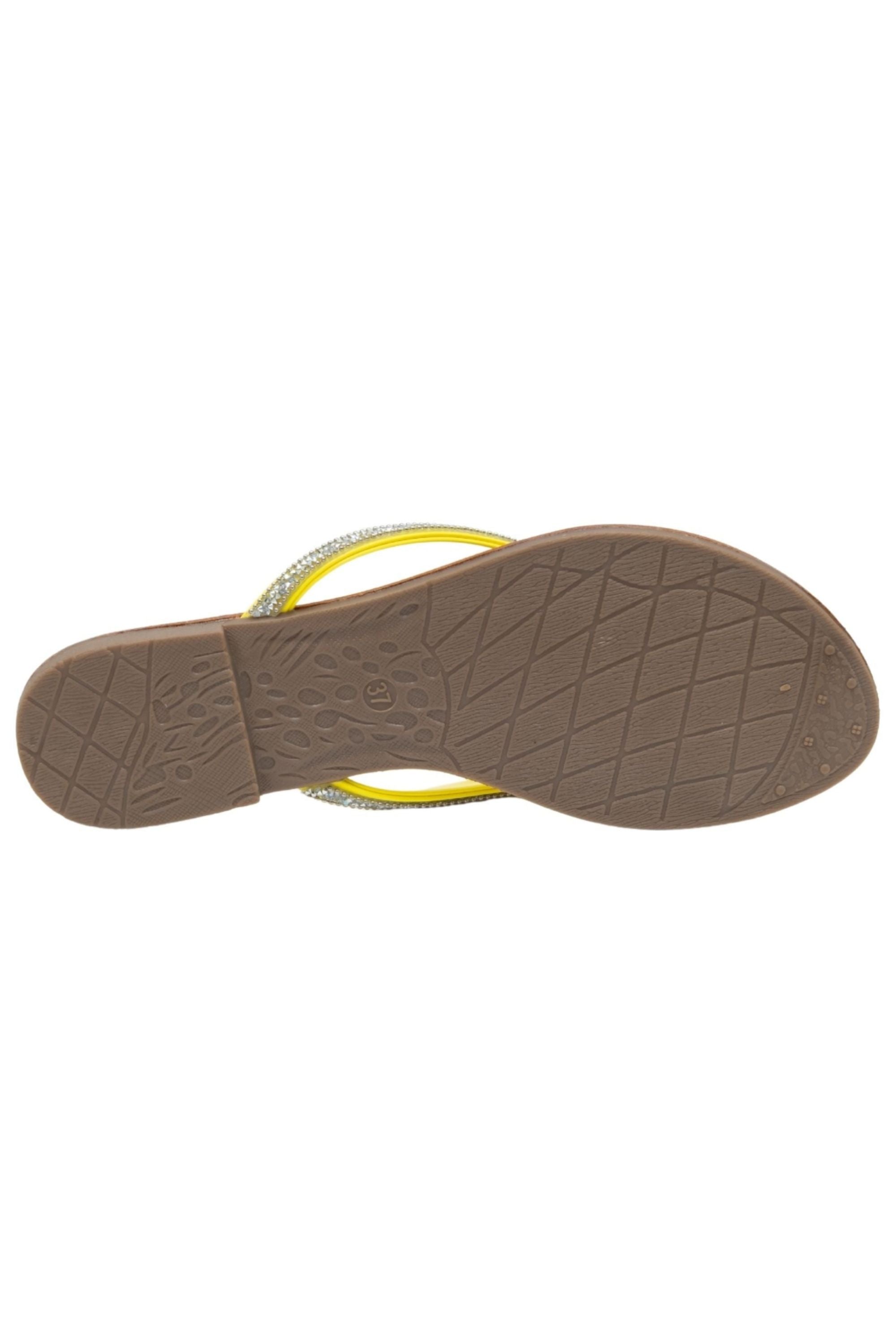 Crystal Sparkle Flip Flops Yellow, featuring key design details