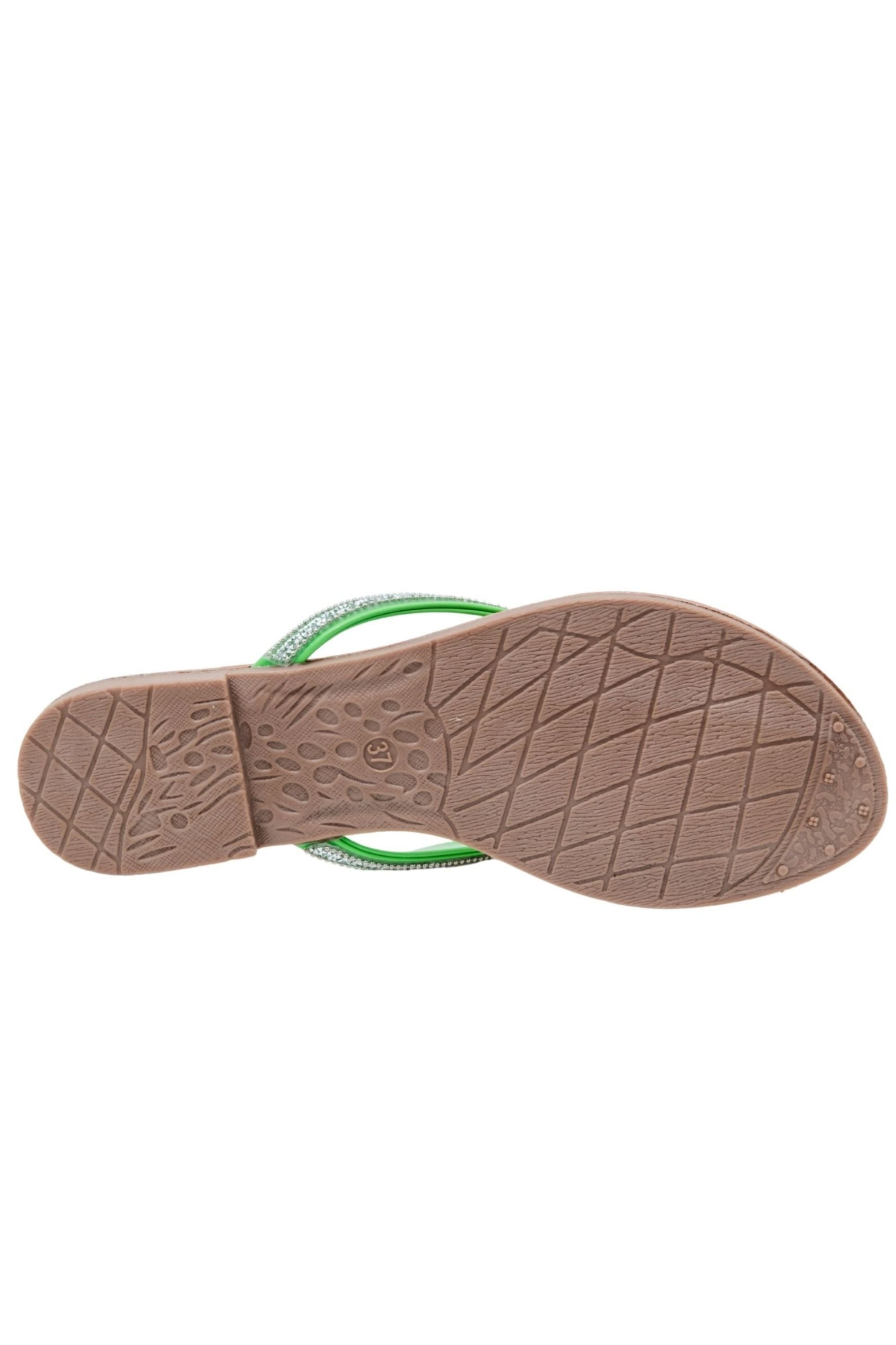 Crystal Sparkle Flip Flops Neon Green, featuring key design details
