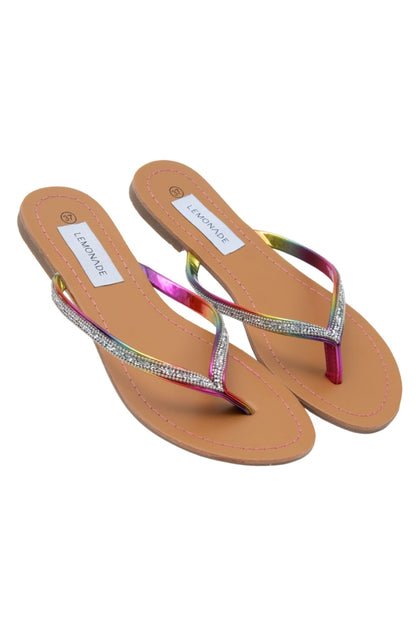 Crystal Sparkle Flip Flops Rainbow, featuring sparkly crystal embellished straps