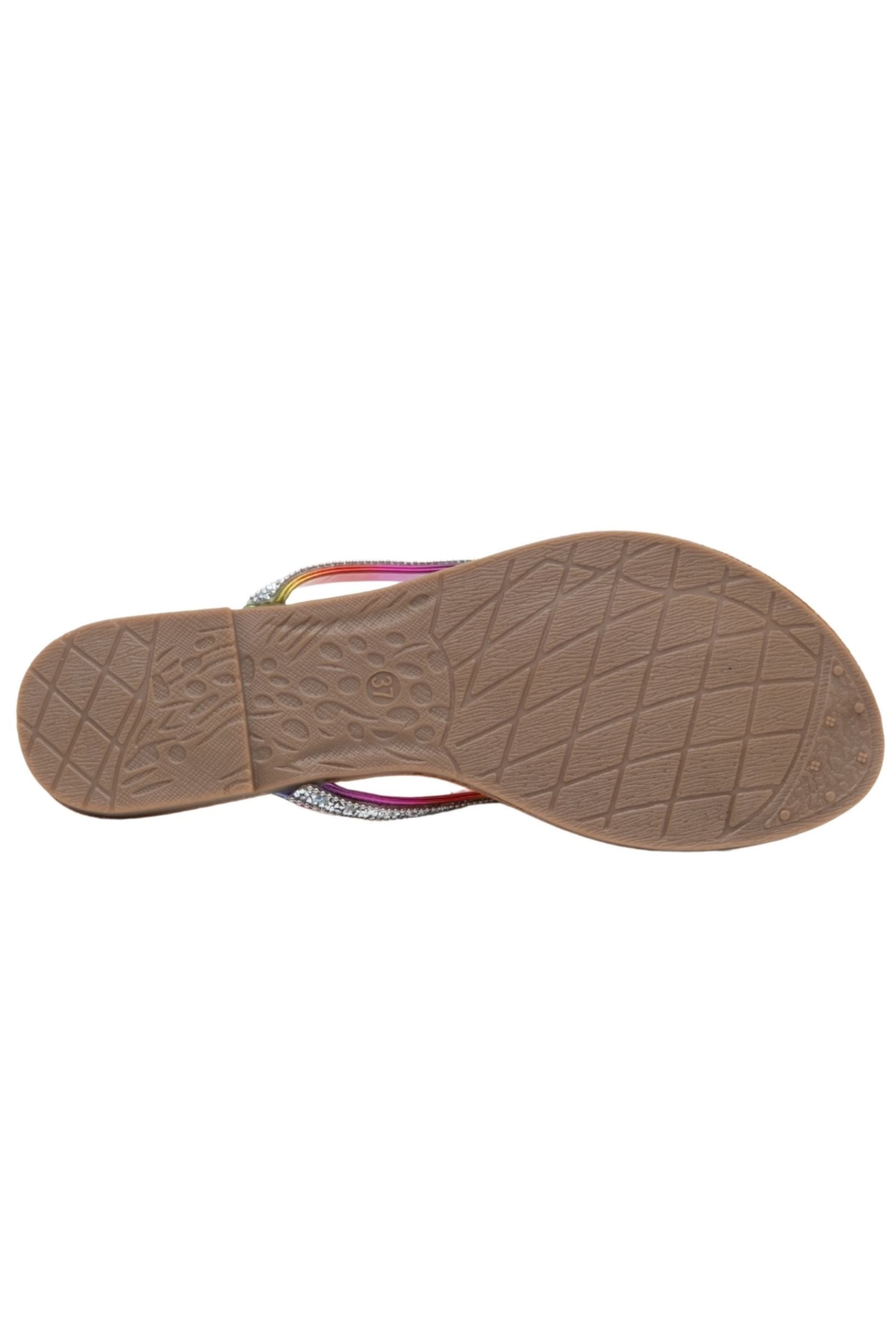 Crystal Sparkle Flip Flops Rainbow, featuring slip on flip flop style