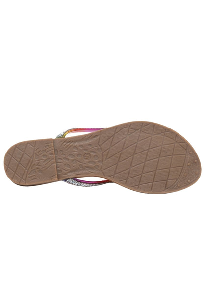 Crystal Sparkle Flip Flops Rainbow, featuring slip on flip flop style