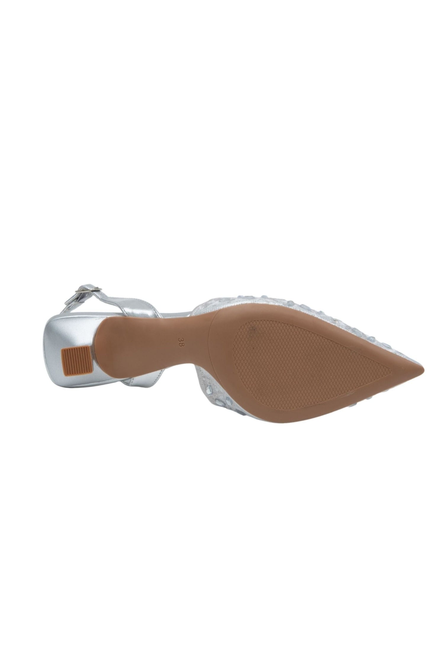 Crystal Lace Court Heels Silver, featuring key design details