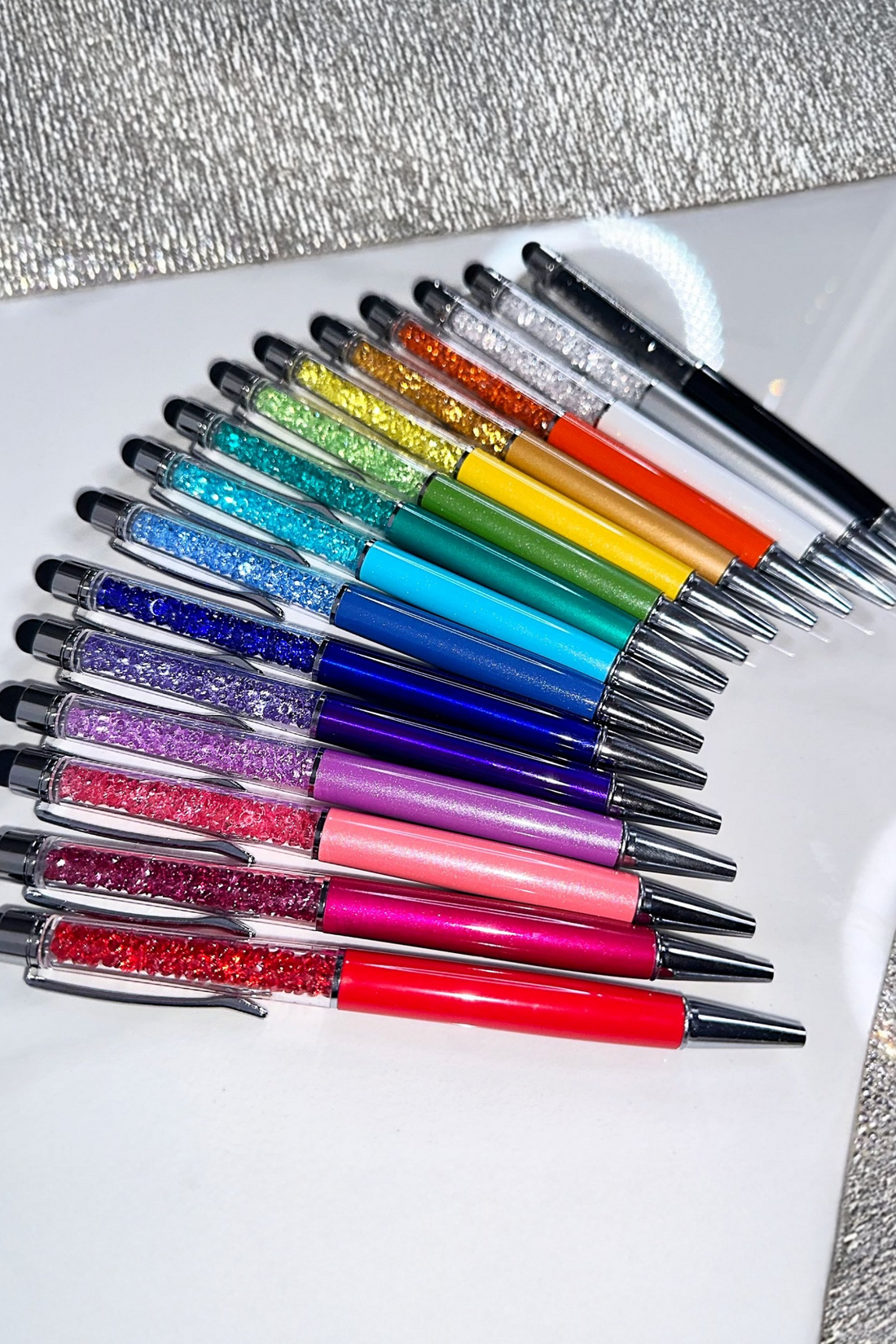 Crystal Stardust Pens finished with available in a range of different colours