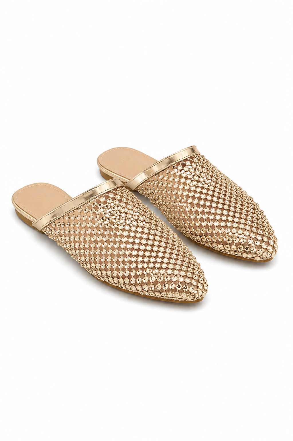 Lemonade Sparkly Prism Glow Mule Sliders Limited Edition Gold