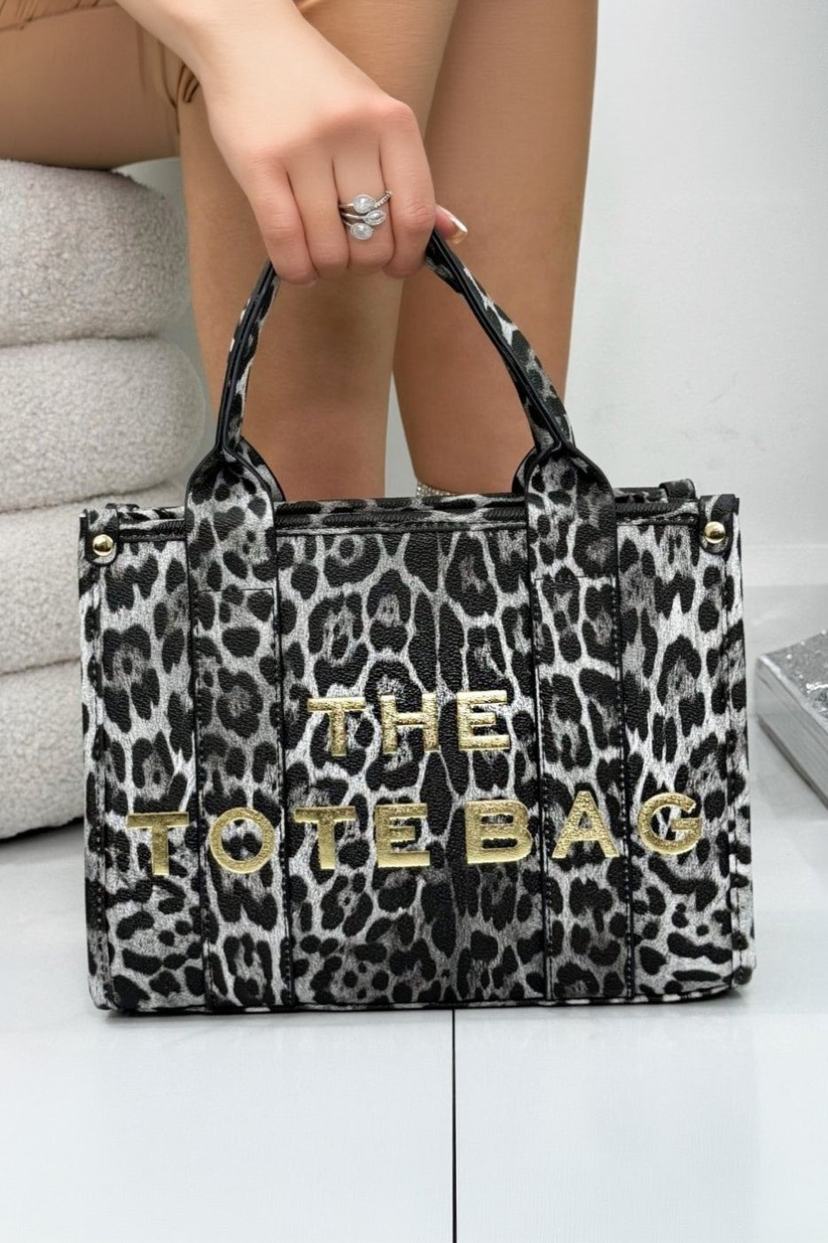 Limited Edition Snow Leopard Medium Tote Bag