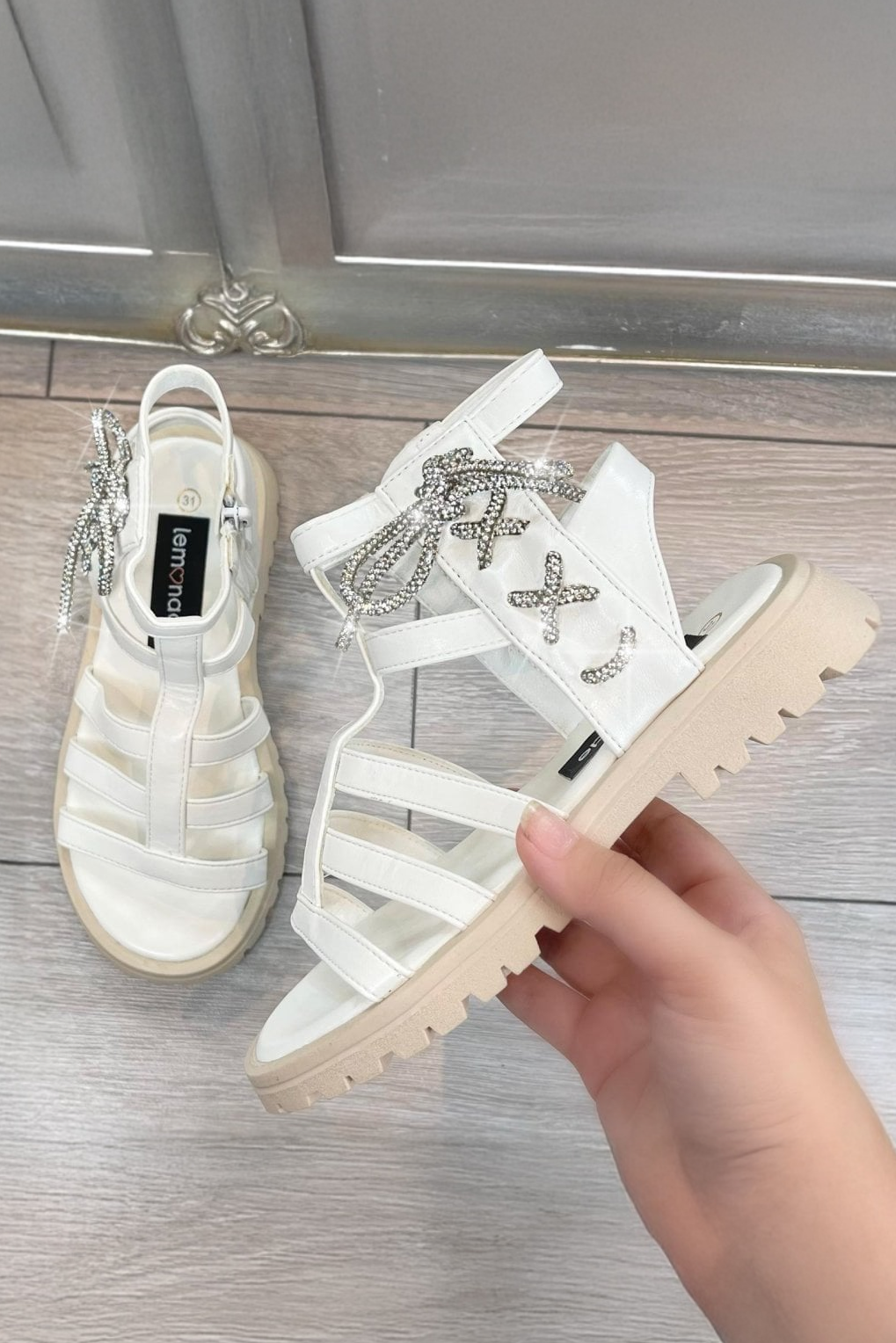 Little Lemmy Crystal Iris Sandals White Imperfections designed with our gorgeous Little Lemmy Iris Sandals are the perfect addition to any little one&