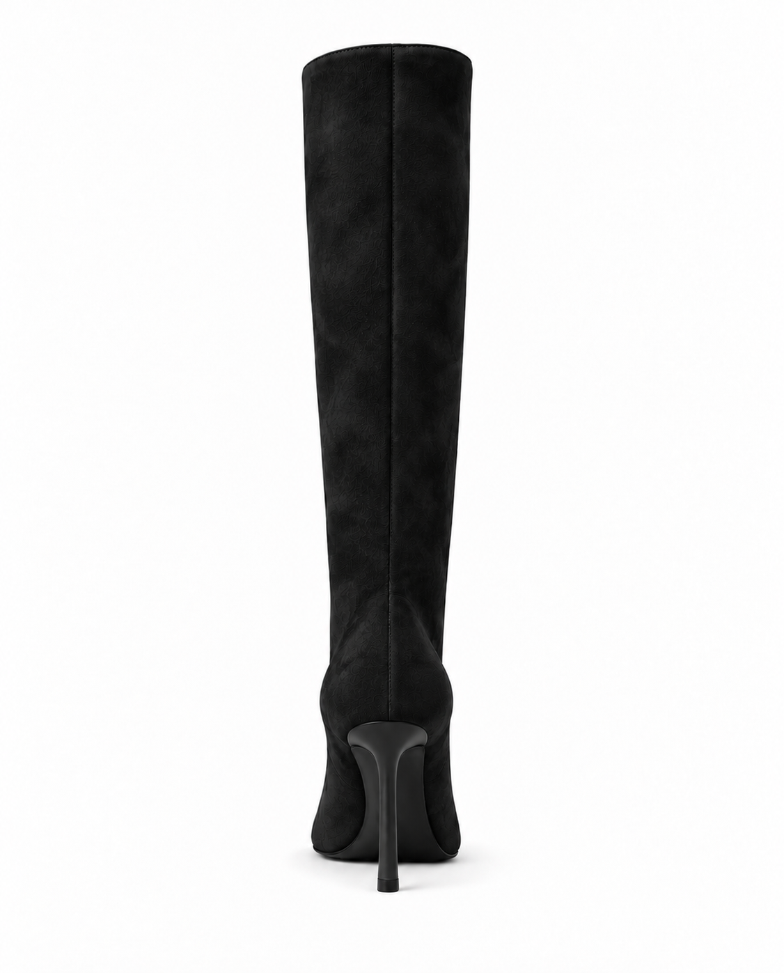 Selena Luxe Knee High Faux Suede Kitten Heel Wide Leg Boot Black