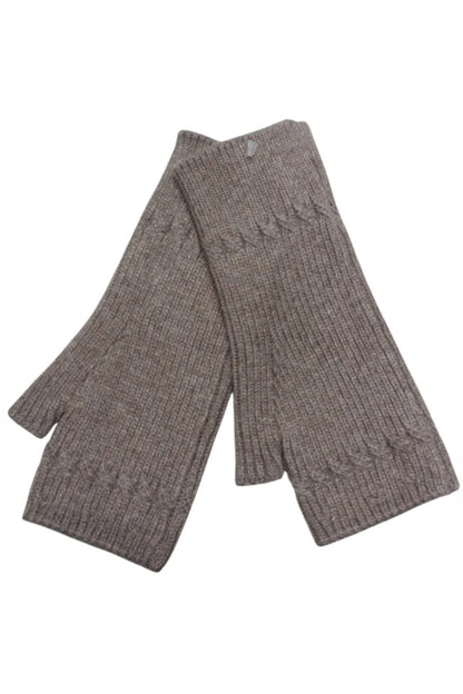 Marnie Wool Blend Sparkly Beanie &amp; Gloves Set Mocha