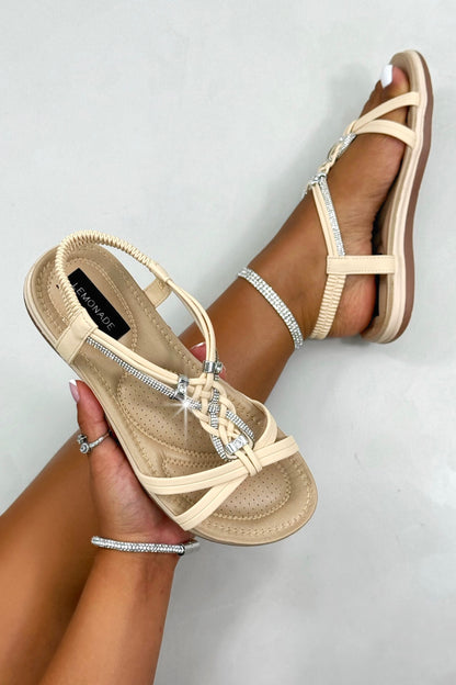 Crystal Endless Summer Sandals Nude