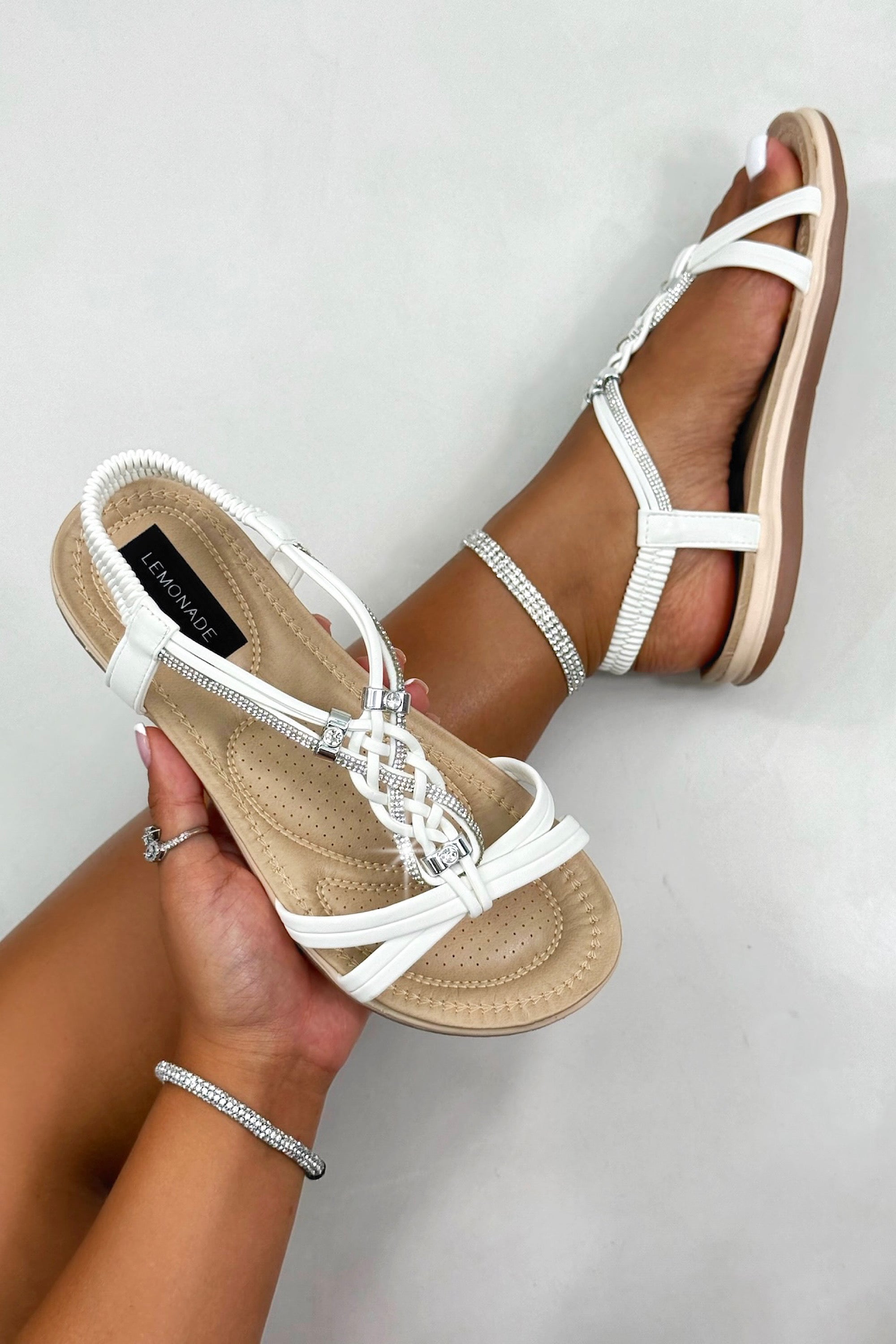 Crystal Endless Summer Sandals White