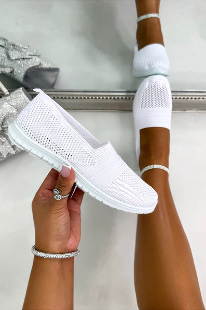 Comfort Airflow Knit Slip-On Trainers White