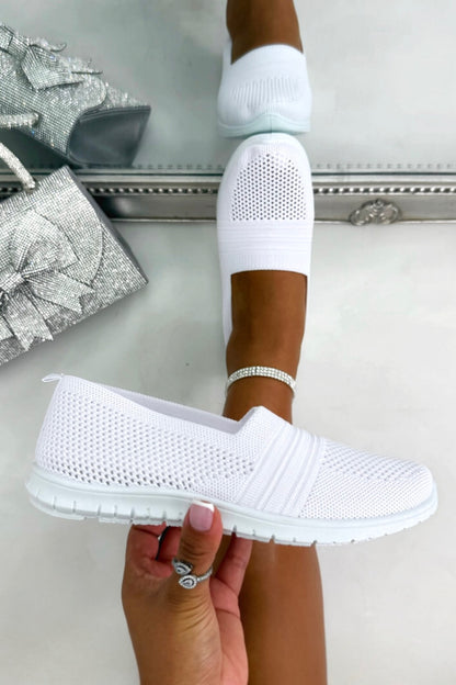 Comfort Airflow Knit Slip-On Trainers White