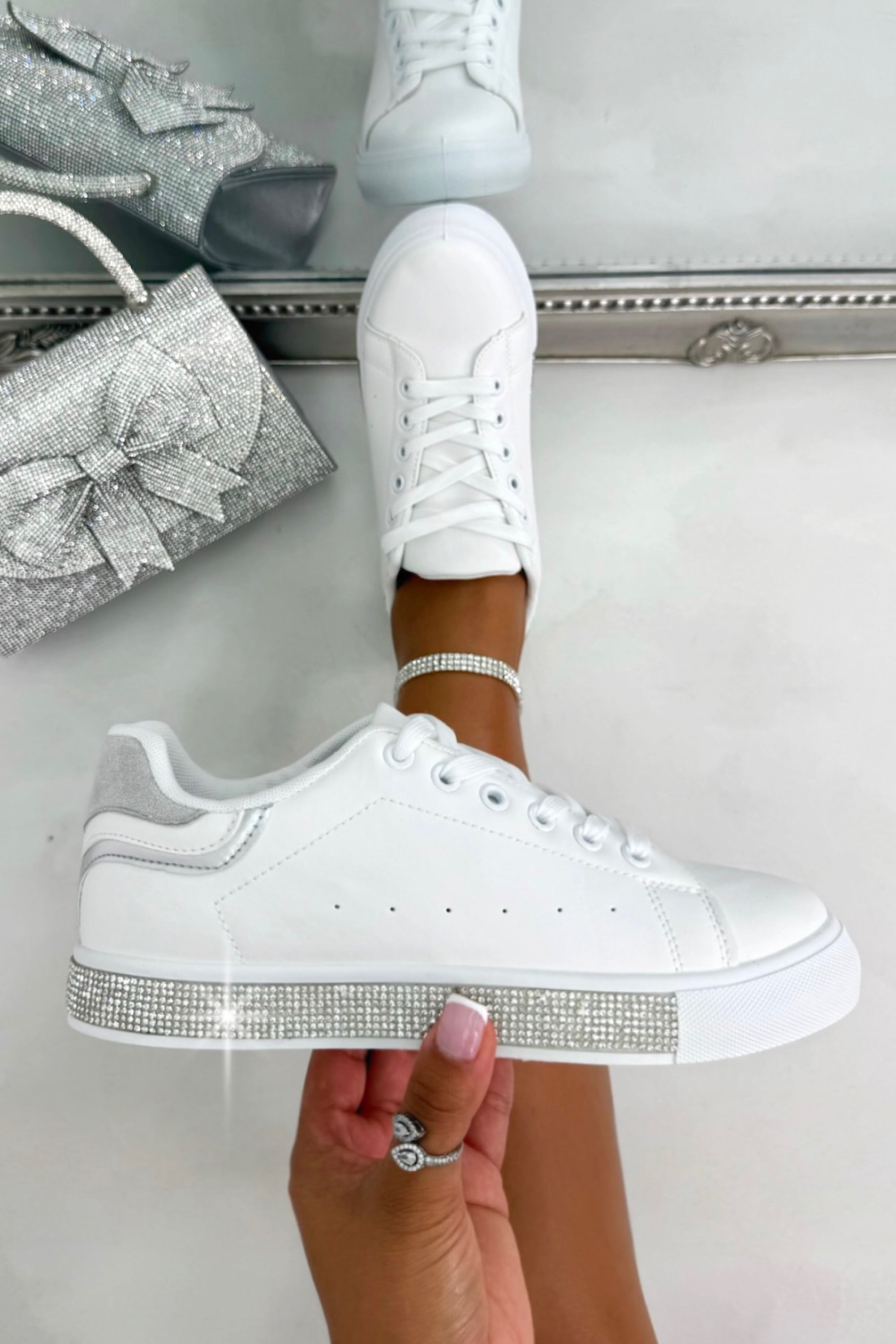 Crystal Deluxe Trim Trainers Special Edition Silver