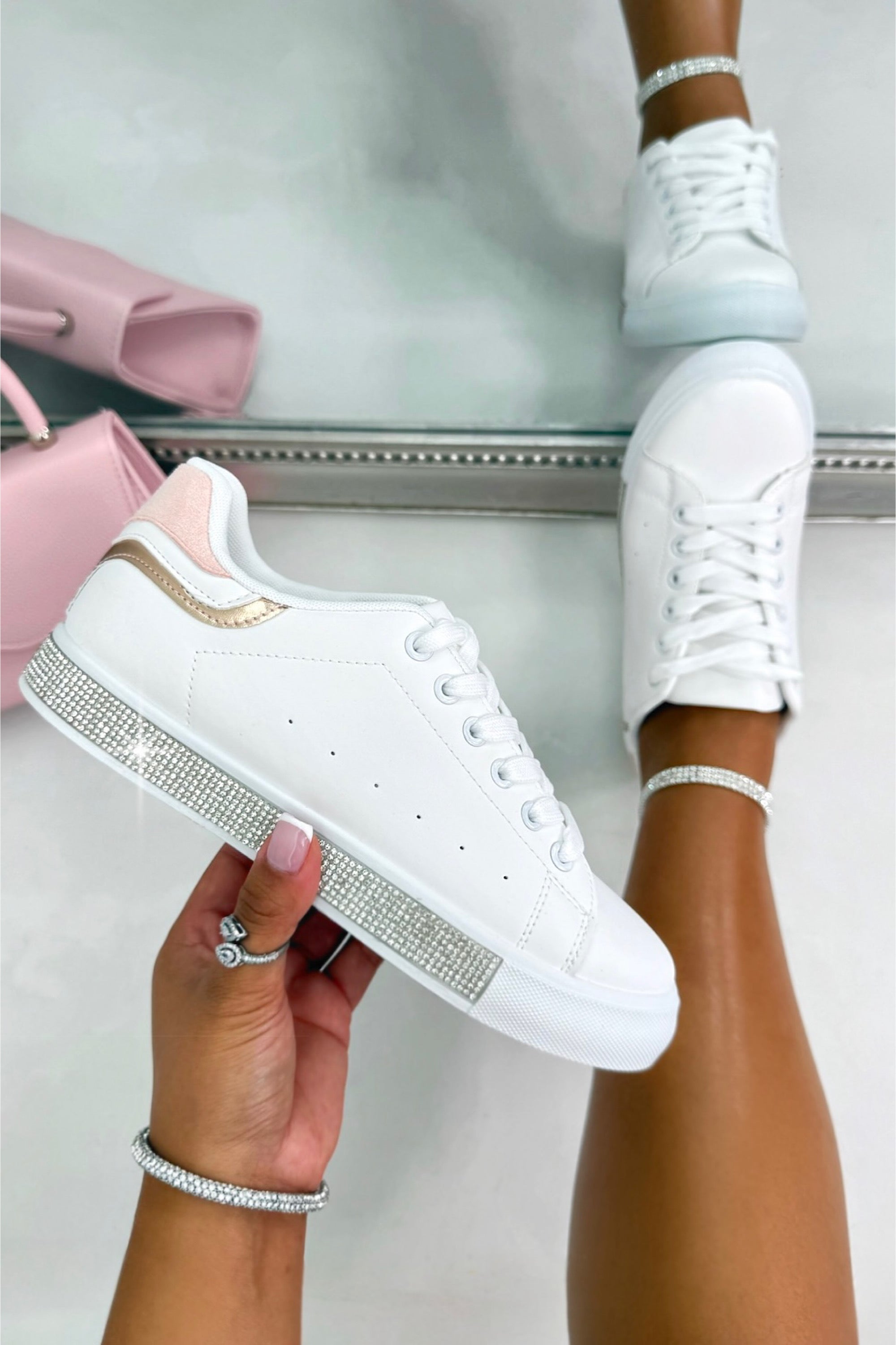Crystal Deluxe Trim Trainers Special Edition Pink