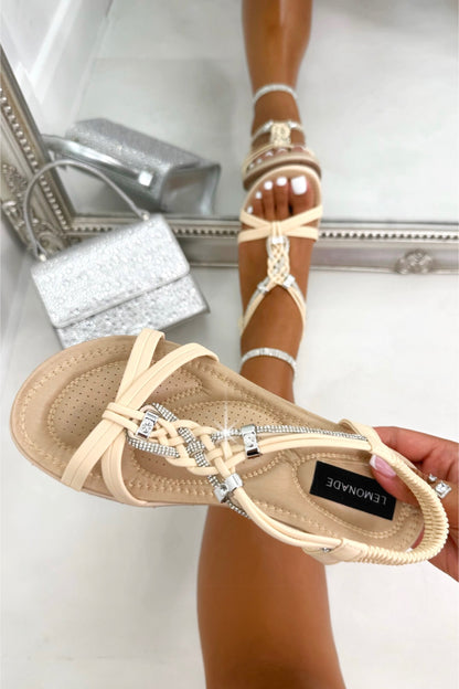 Crystal Endless Summer Sandals Nude