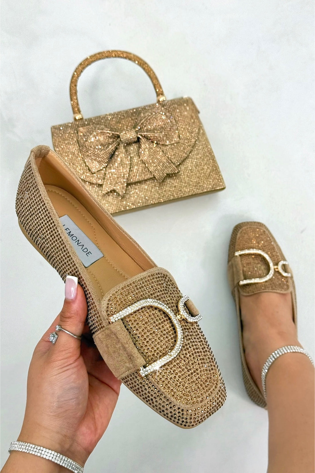 Crystal Imperial Suede Loafers Mocha with slip on Loafers