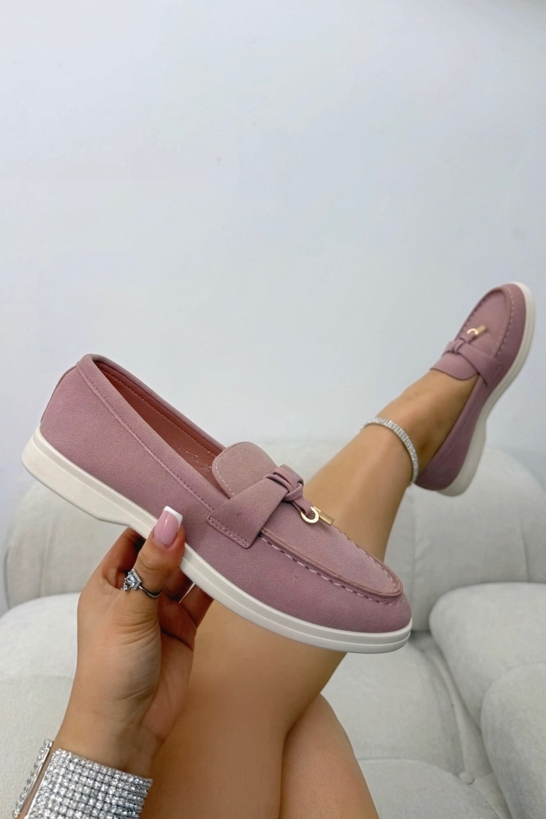 Velvet Crush Refined Ease Slip-On Loafers Pink with classic slip-on loafer silhouette