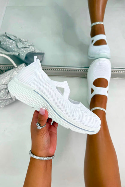 Comfort Knit Elastic AirWeave Trainers White