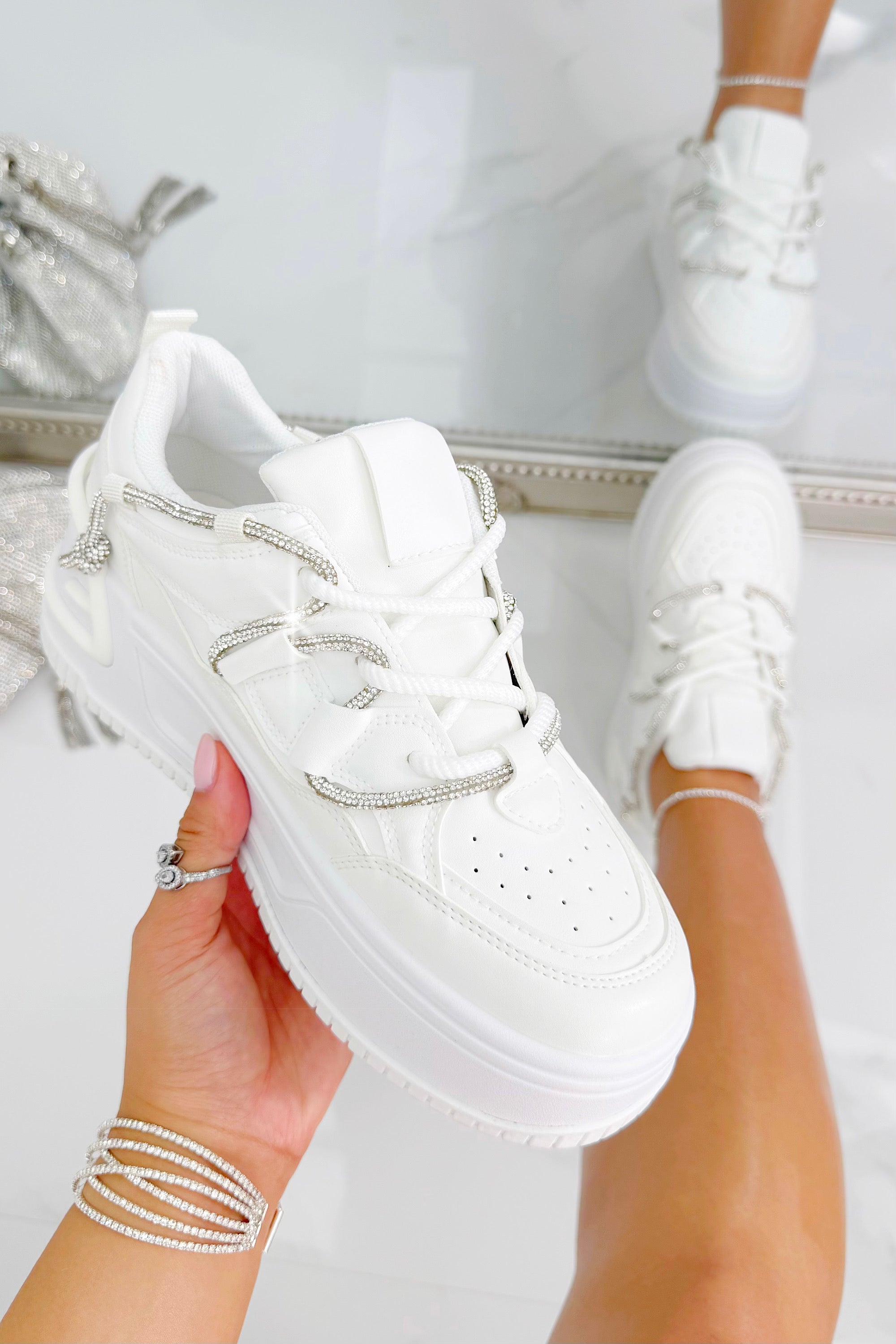 Crystal Spark Trainers White