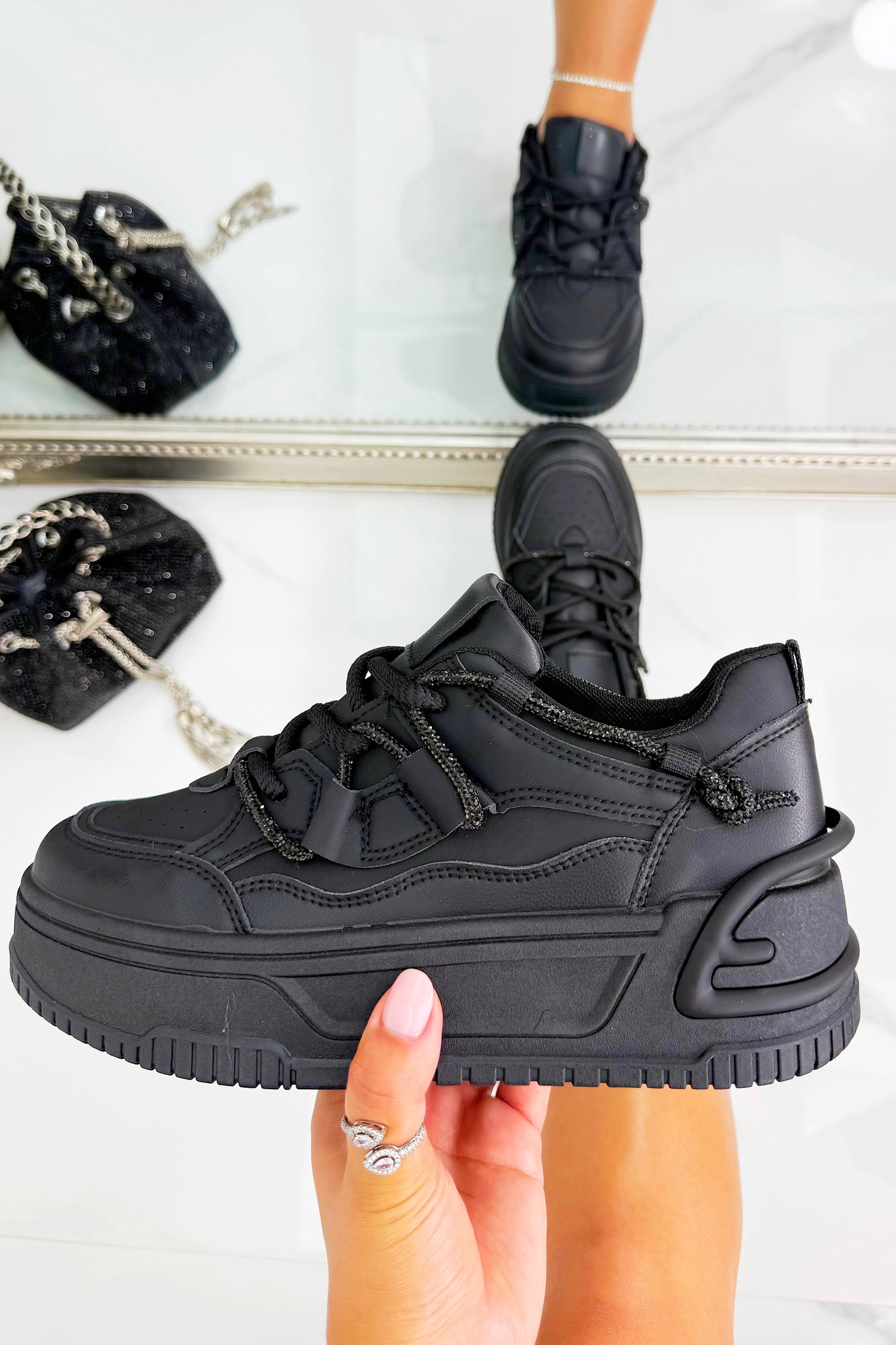 Crystal Spark Trainers Black