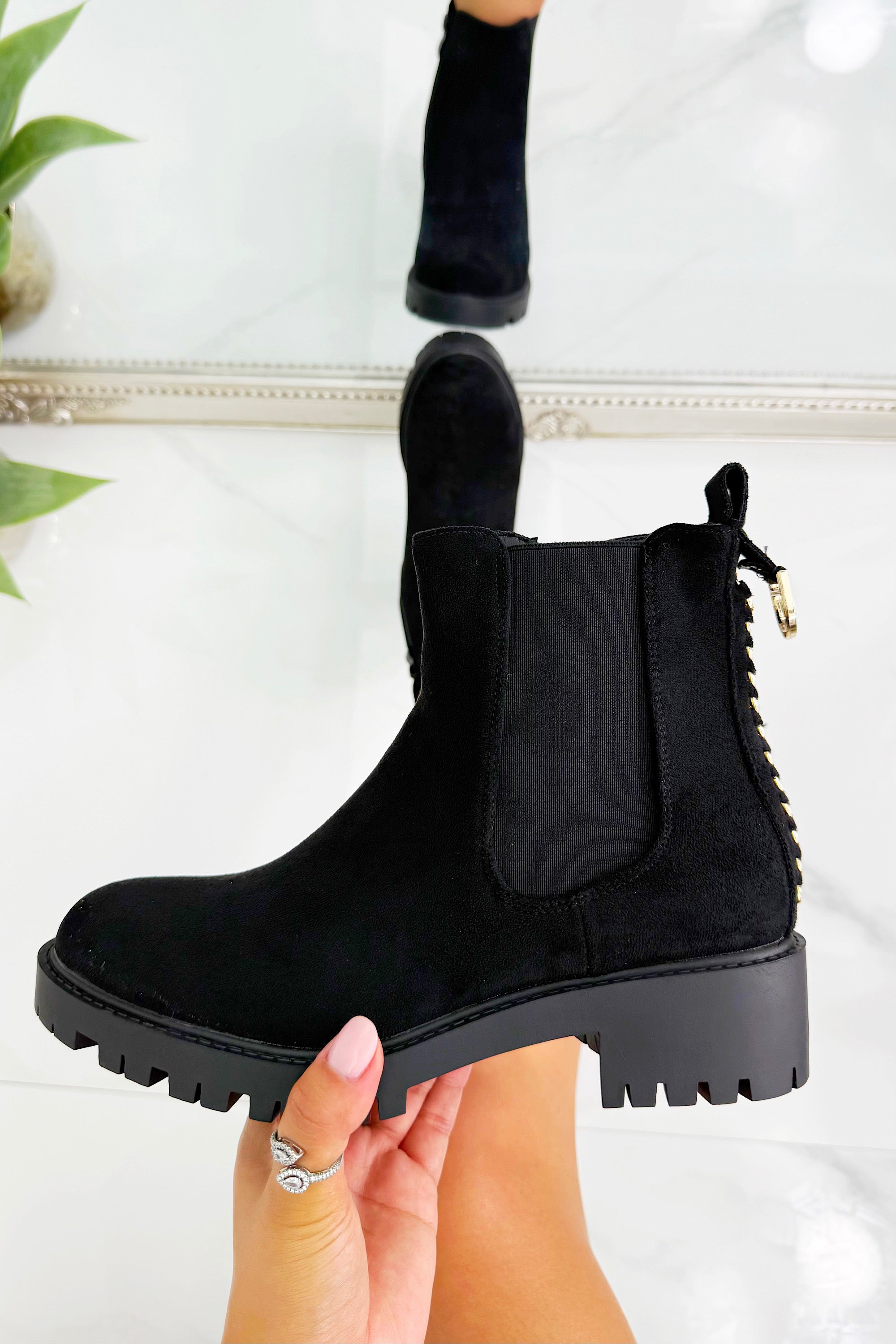 Sparkly Chainstorm Boots Black