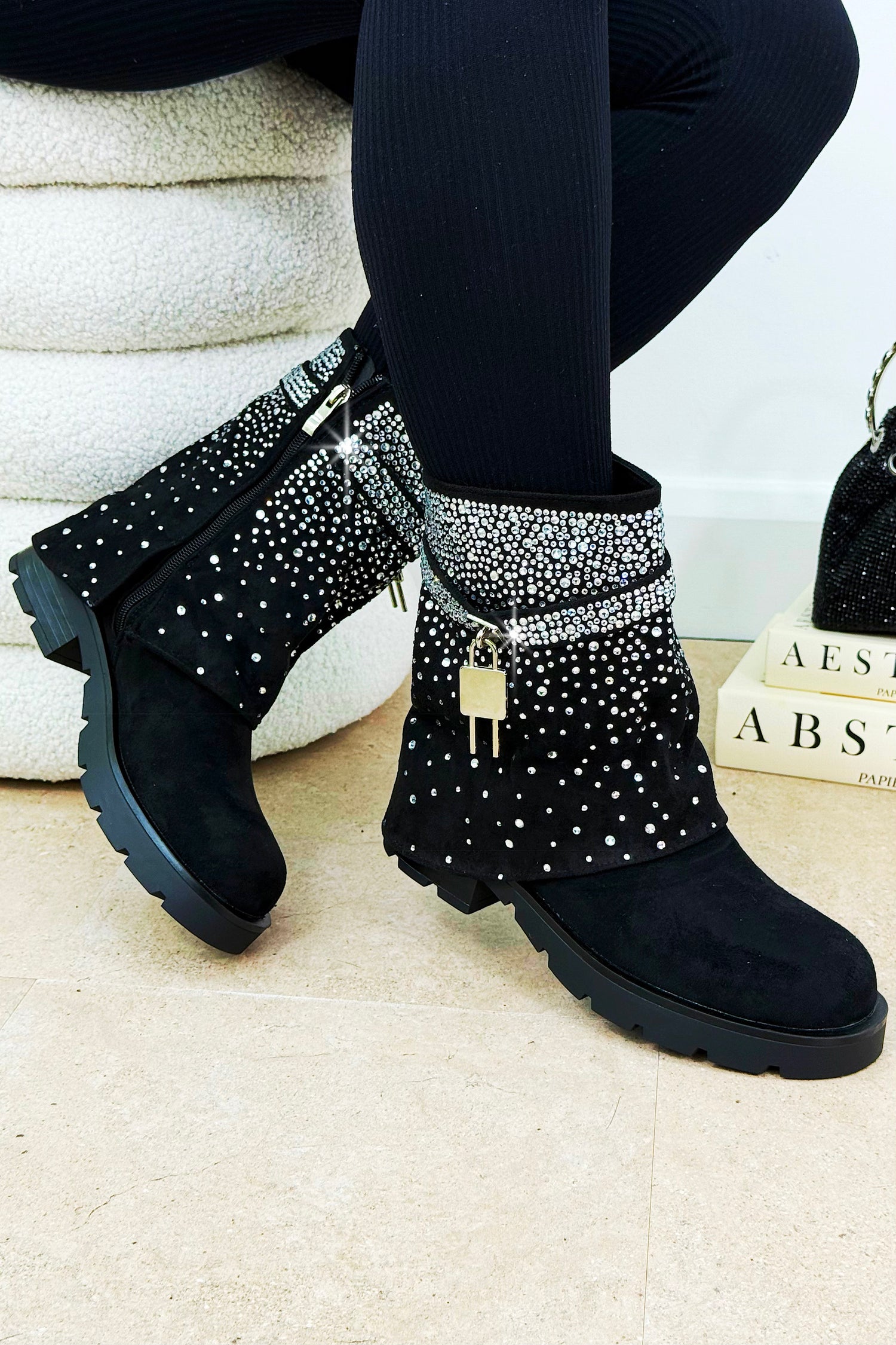 Crystal Starlight Stride Boots Black